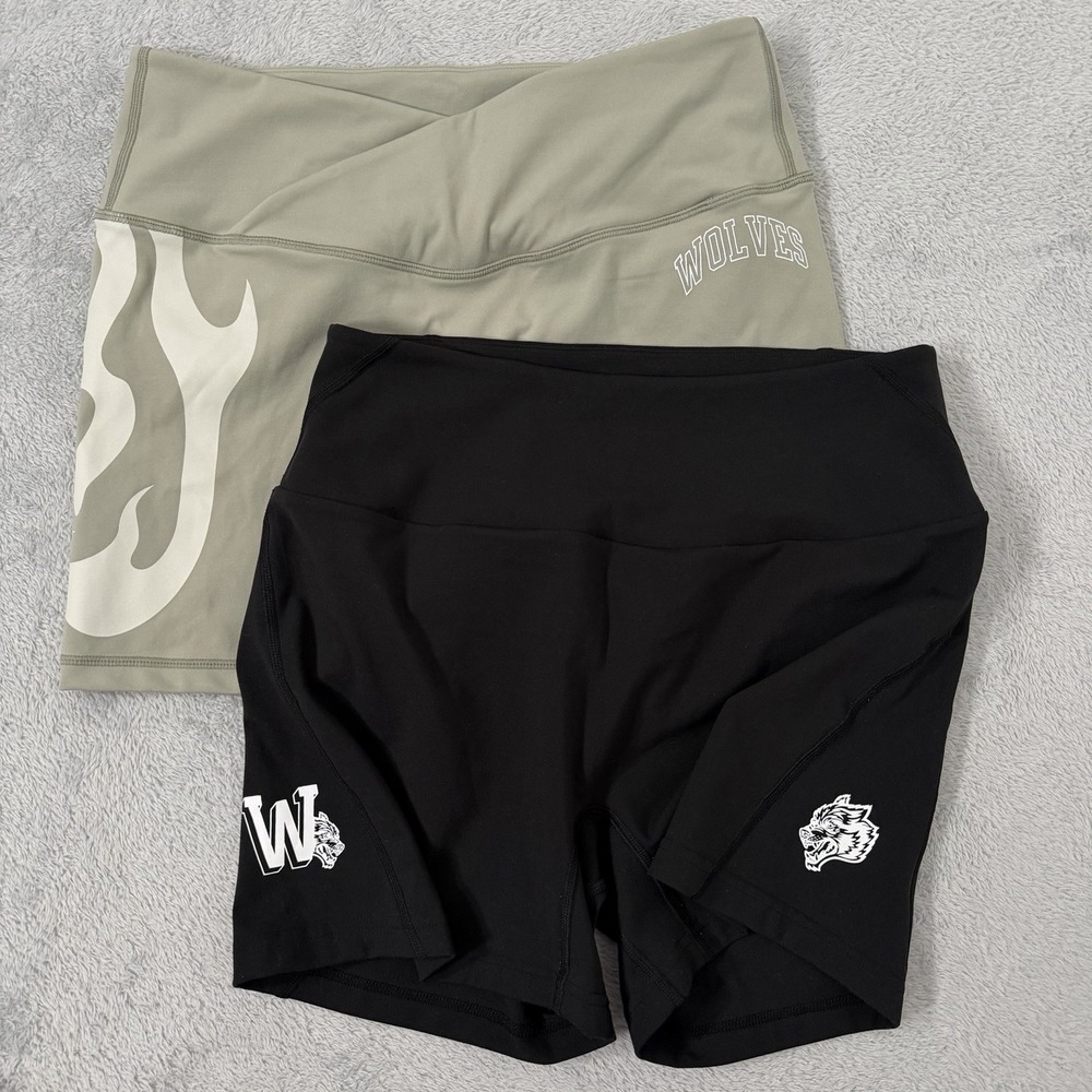 Darc Sport SHE Wolves Shorts Womens Large Biker Athletic Lot Of 2 NWOT